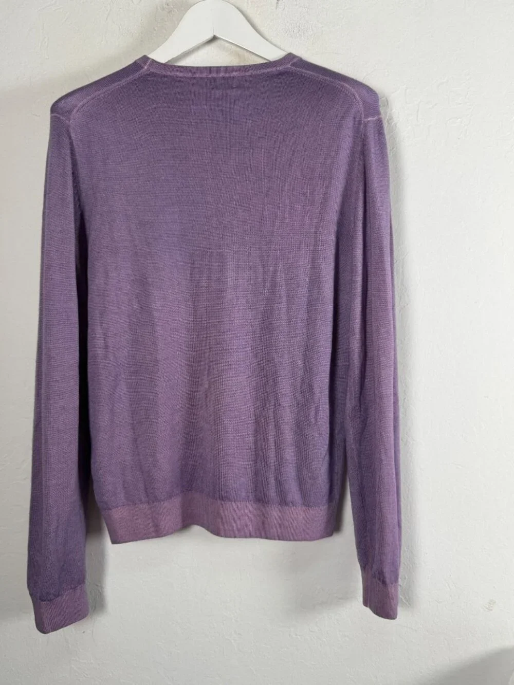 Robert Talbott Mens Sweater Purple Crewneck Merino Wool Cashmere Medium Pullover